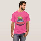 Alien Swirling Saucerts Ride Design T-Shirt (Vorne ganz)