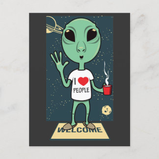 Alien T - Shirt Postkarte