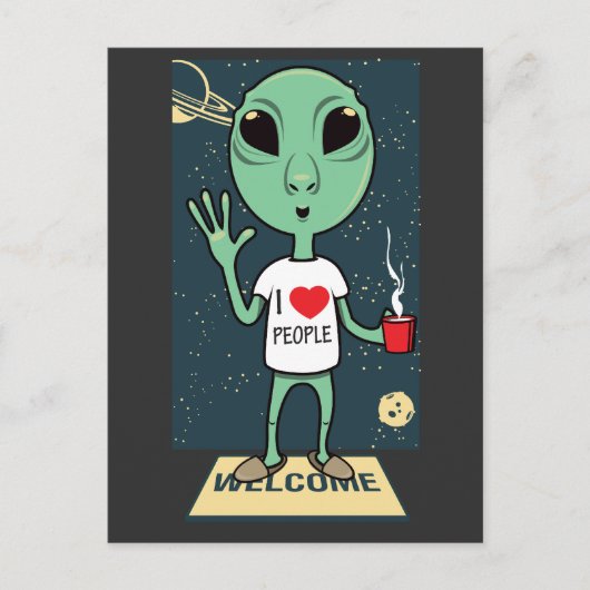 Alien T - Shirt Postkarte (Vorderseite)