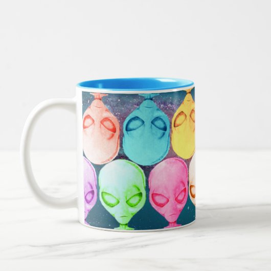 Alien-Tasse, mehrfarbig Zweifarbige Tasse (Links)