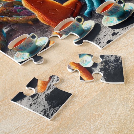 Alien Tea Party Whimsical Extraterrestristrial Kos Puzzle (Seite)