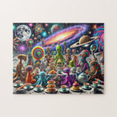 Alien Tea Party Whimsical Extraterrestristrial Kos Puzzle (Horizontal)