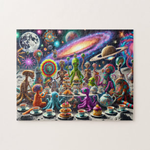 Alien Tea Party Whimsical Extraterrestristrial Kos Puzzle