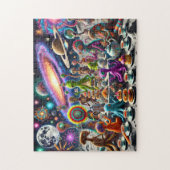 Alien Tea Party Whimsical Extraterrestristrial Kos Puzzle (Vertikal)