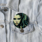 Alien Tech Girl Science Fiction Button (Beispiel)