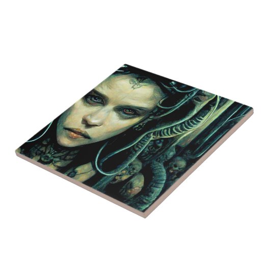 Alien Tech Girl Science Fiction Fliese (Seite)