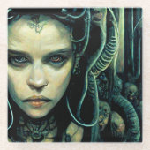 Alien Tech Girl Science Fiction Glasuntersetzer (Vorderseite)