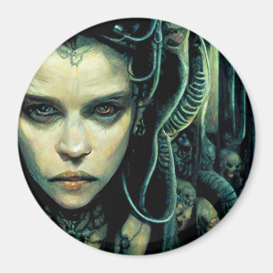 Alien Tech Girl Science Fiction Magnet