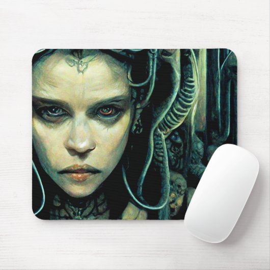 Alien Tech Girl Science Fiction Mousepad (Mit Mouse)