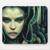 Alien Tech Girl Science Fiction Mousepad (Vorne)