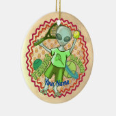 Alien Tennis Keramik Ornament (Rechts)