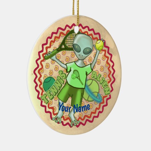 Alien Tennis Keramik Ornament (Rechts)