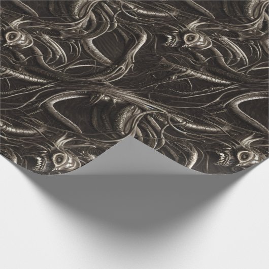 Alien Tentacle Biomatter Wrapping Paper Geschenkpapier (Ecke)