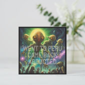 Alien Themed Birthday Party Einladung (Stehend Vorderseite)