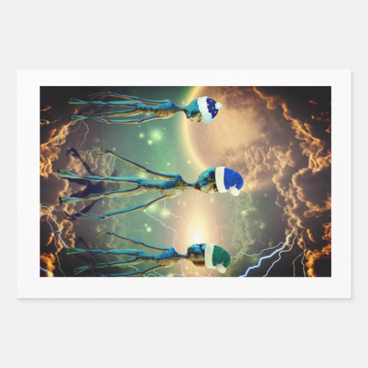 Alien Three Kings Wrapping Paper Geschenkpapier Set (Vorderseite 2)