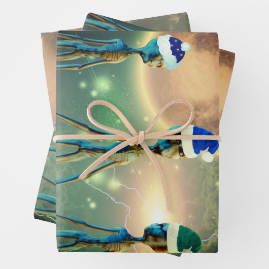 Alien Three Kings Wrapping Paper Geschenkpapier Set (Beispiel)