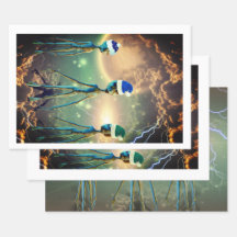 Alien Three Kings Wrapping Paper