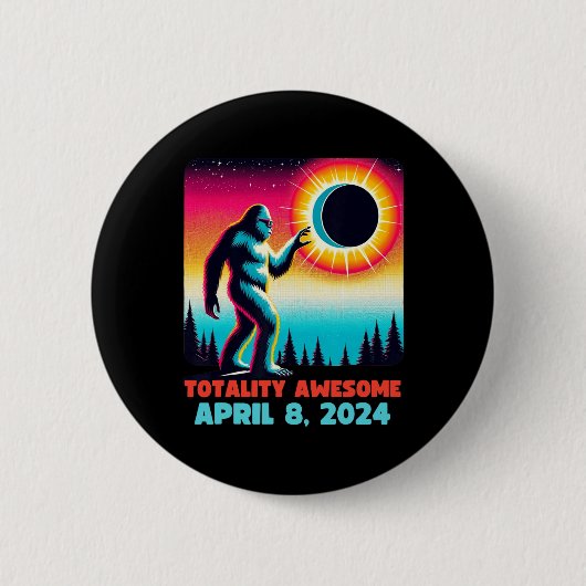 Alien Total Solar Eclipse 4.08.2024 Bekleidung Button (Vorderseite)