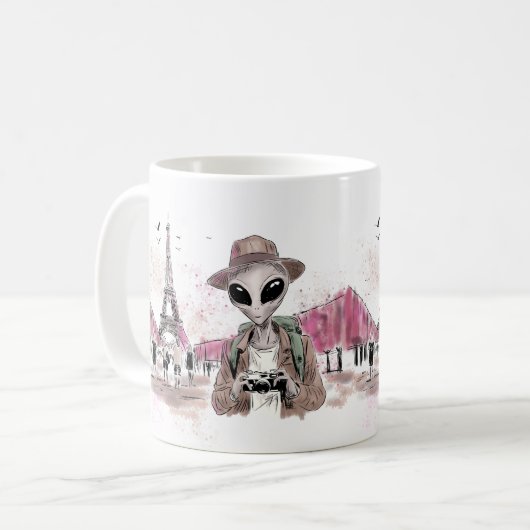 Alien Touring Paris Kaffeetasse (Vorderseite Links)