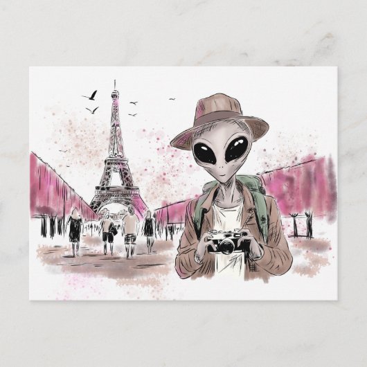 Alien Touring Paris Postkarte (Vorderseite)
