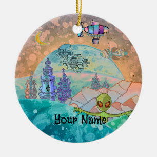 Alien Tower City Keramik Ornament