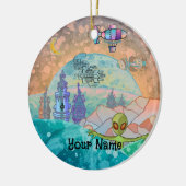 Alien Tower City Keramik Ornament (Links)