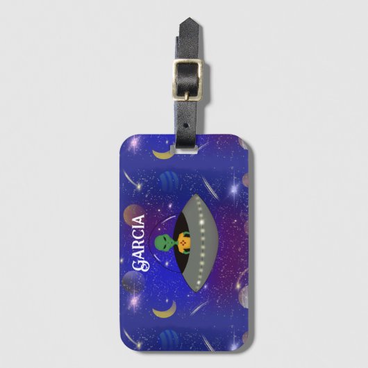 Alien treibt Raumfahrt New Mexico T - Shirt Gepäckanhänger (Vorderseite Vertikal)