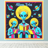 Alien Trio - eine Gruppe von drei Alien Sängern Leinwanddruck (Insitu (Holzboden))