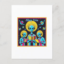 Alien Trio - eine Gruppe von drei Alien Sängern Postkarte