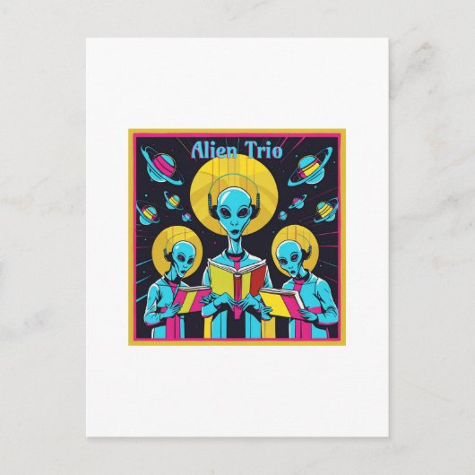 Alien Trio - eine Gruppe von drei Alien Sängern Postkarte (Vorderseite)