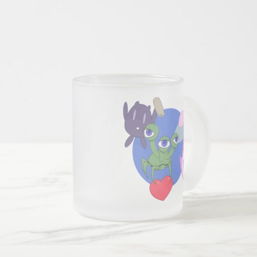 Alien-Trio-guter Morgen-Tasse Mattglastasse (VorderseiteRechts)