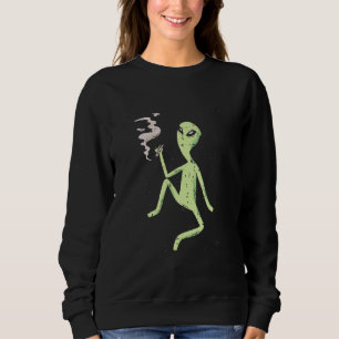 Alien Tuxedo Weed Joint Pot Smoker Sweatshirt