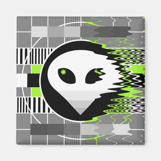 Alien TV-Magnet rund Magnet (Vorne)