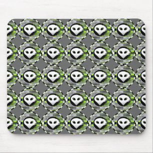 Alien TV Round multi mousepad grey