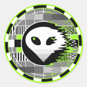 Alien TV Rundaufkleber Runder Aufkleber