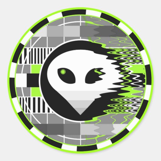 Alien TV Rundaufkleber Runder Aufkleber (Vorderseite)