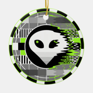 Alien TV Runde Keramik Ornament