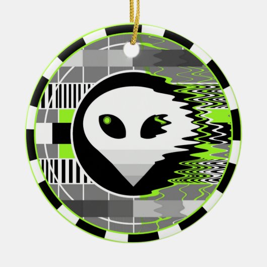 Alien TV Runde Keramik Ornament (Vorne)