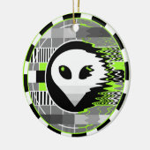 Alien TV Runde Keramik Ornament (Links)