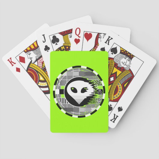 Alien TV Runde spielt grün Spielkarten (Rückseite)