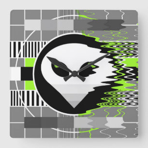 Alien TV-Taktquadrat Quadratische Wanduhr