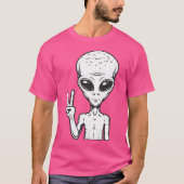 Alien Typ Peace Out T-Shirt (Vorderseite)