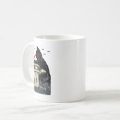 Alien Ufo Abduction Laser Eye Funny Cat Kaffeetasse (Vorderseite Links)