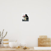 Alien Ufo Abduction Laser Eye Funny Cat Poster (Küche)