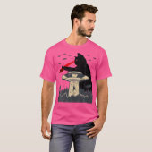 Alien Ufo Abduction Laser Eye Funny Cat T-Shirt (Vorne ganz)