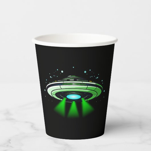 Alien UFO Abduction Spaceship Geburtstagsparty Pappbecher (Vorderseite)
