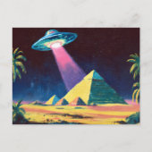 Alien UFO Ägyptische Pyramiden Postkarte (Vorderseite)