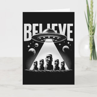 Alien Ufo And Moai Easter Island Head Tee - Mystic Karte