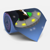 Alien UFO Bernese Mountain Dog Krawatte (Gerollt)