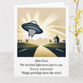 Alien UFO Big Card Karte (Gelbe Blume)
